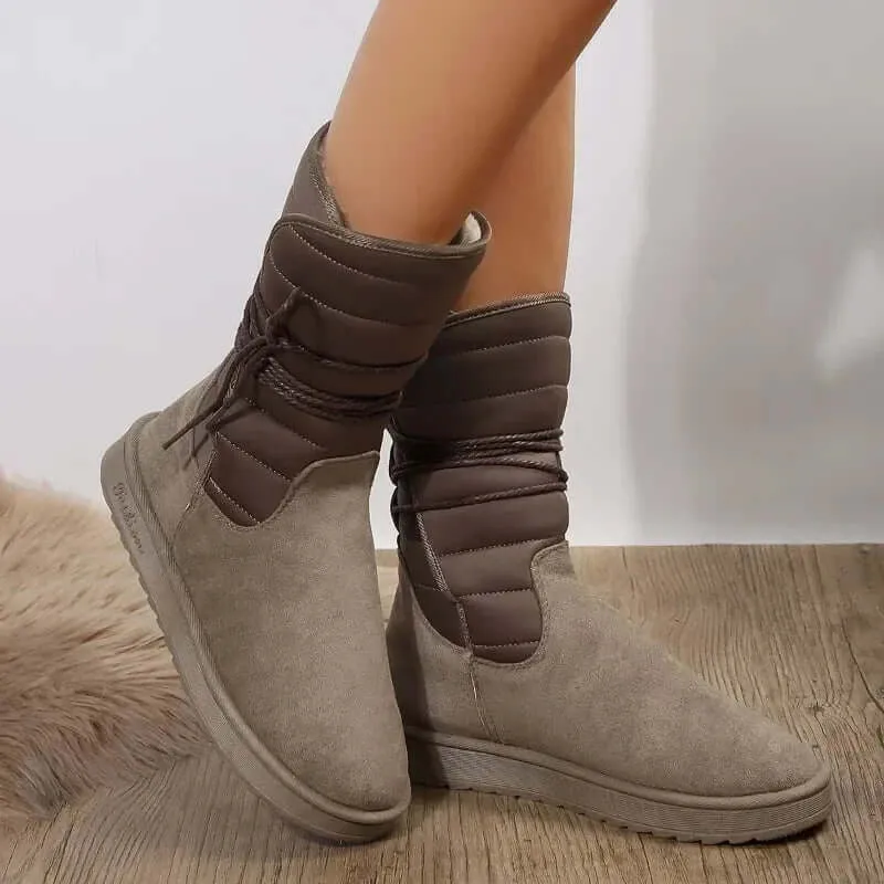 Women's Fur-Lined Lace-Up Boots: Cozy & Stylish Winter Footwear
