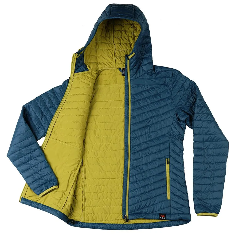Womens Merino Wool Insulated Jacket (Petrol/Lime)
