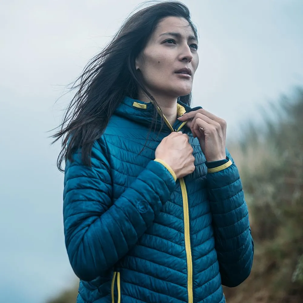 Womens Merino Wool Insulated Jacket (Petrol/Lime)