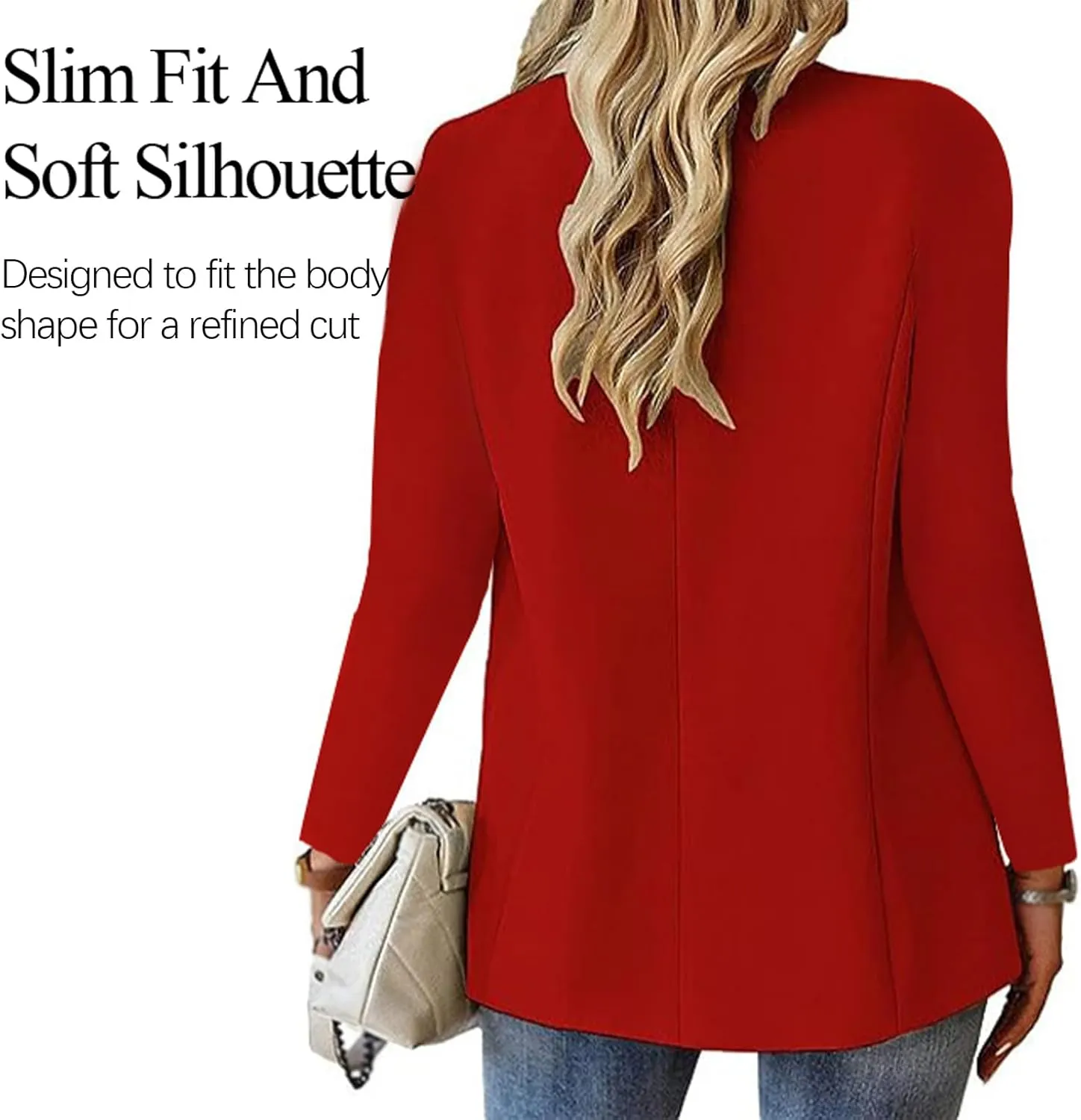 Women's Minimalist Solid Button Lapel Collar Blazer, Trendy Dressy Casual Suit Jackets Business Office Long Sleeves