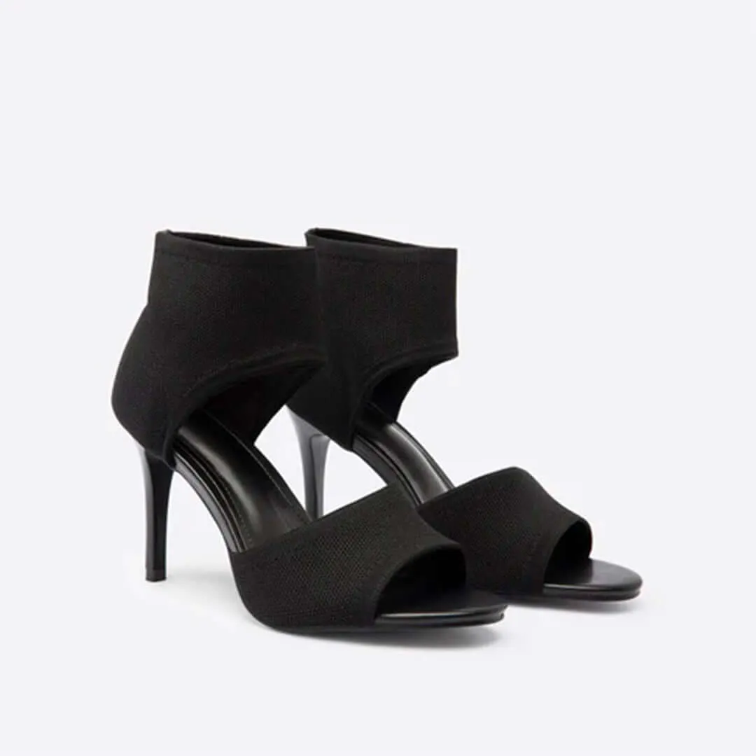 Women's Open-Toe Stiletto Sandals with Ankle Cuff