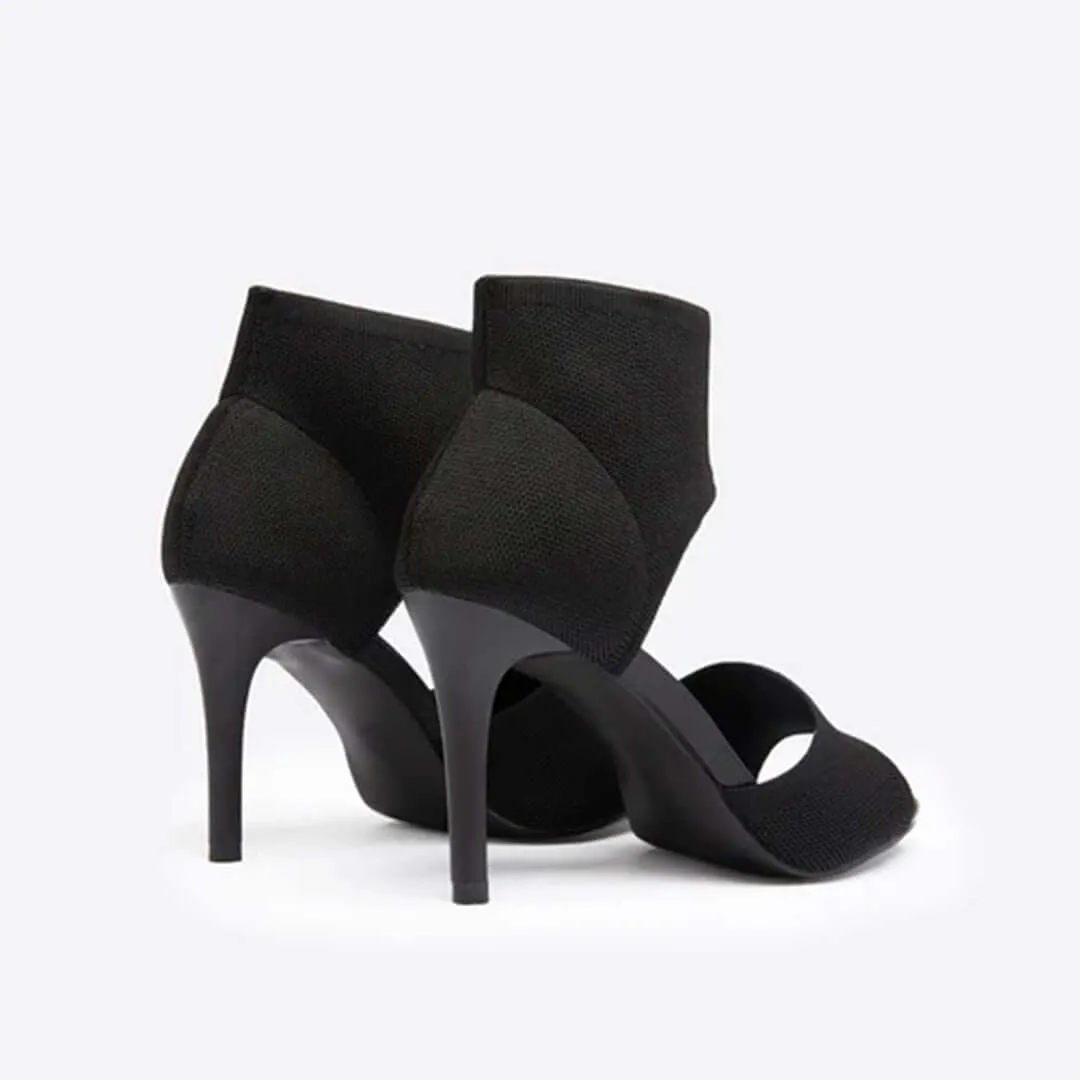 Women's Open-Toe Stiletto Sandals with Ankle Cuff