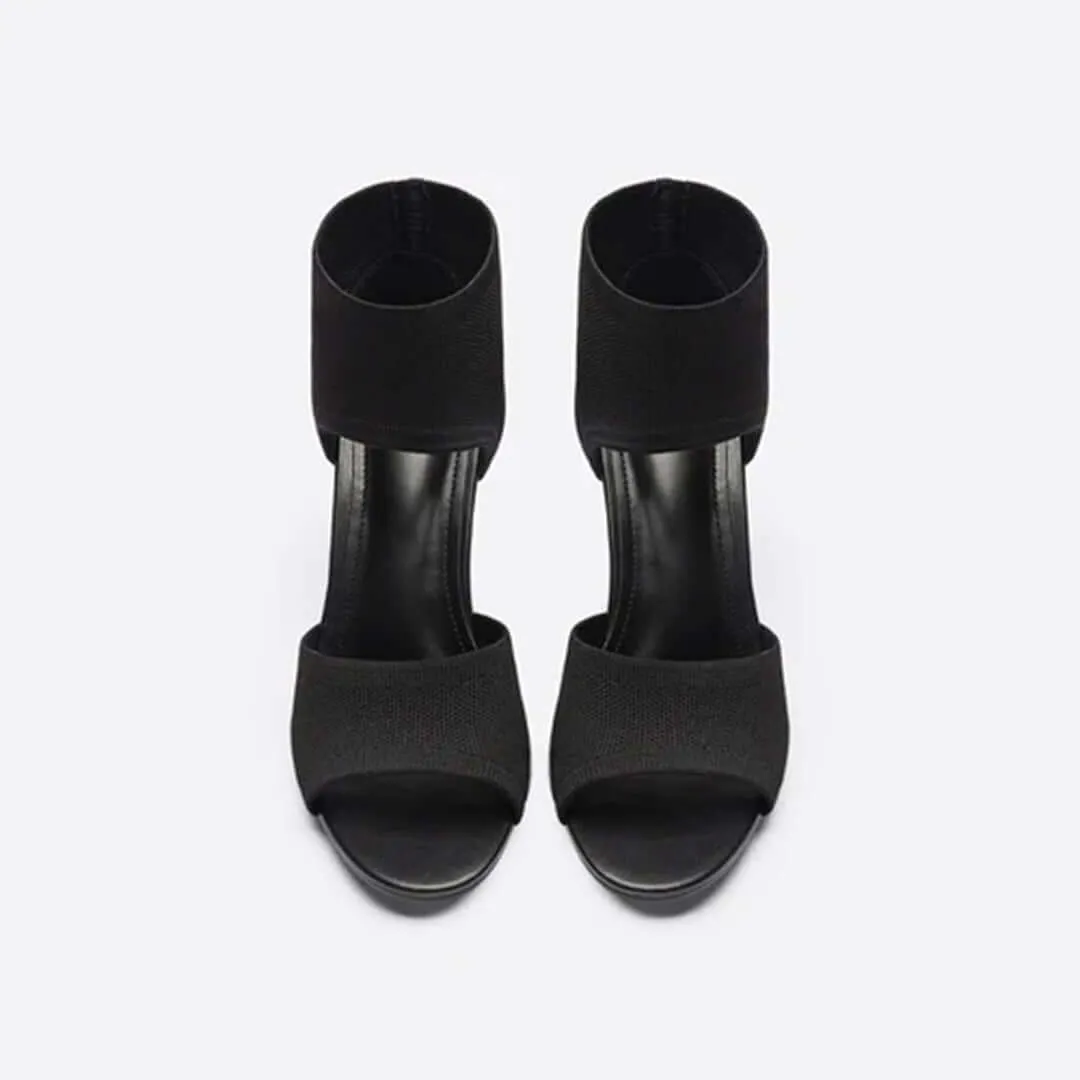 Women's Open-Toe Stiletto Sandals with Ankle Cuff