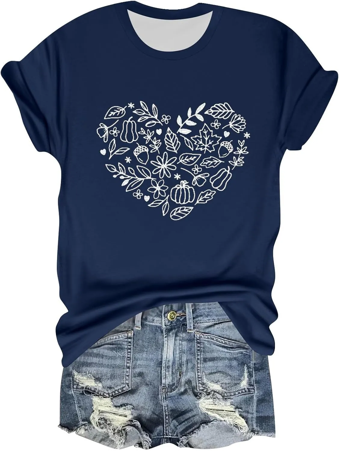 Womens Vintage Flowers T Shirt Boho Wildflower Graphic Loose Tees Cute Summer Short Sleeve Tops