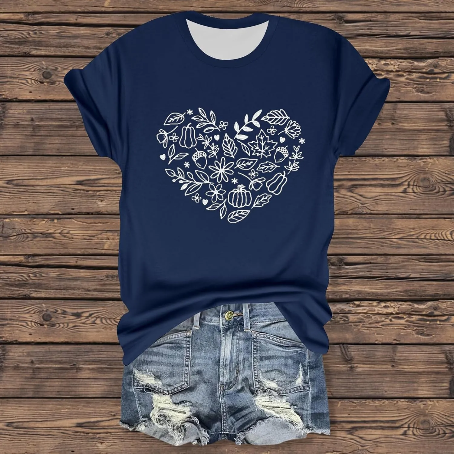Womens Vintage Flowers T Shirt Boho Wildflower Graphic Loose Tees Cute Summer Short Sleeve Tops