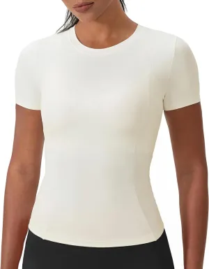 Workout Tops for Women Seamless Short Sleeve Athletic Shirts Cool Dry Gym Yoga T-Shirt Sports Tees