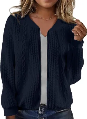 Zip Up Sweatshirts for Women Casual Outfits Cardigan Outerwear Trendy Winter Jackets Coat