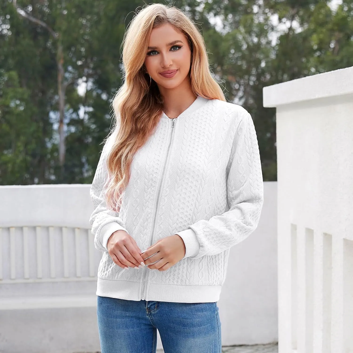 Zip Up Sweatshirts for Women Casual Outfits Cardigan Outerwear Trendy Winter Jackets Coat