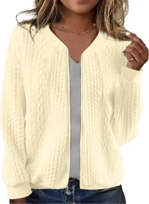 Zip Up Sweatshirts for Women Casual Outfits Cardigan Outerwear Trendy Winter Jackets Coat