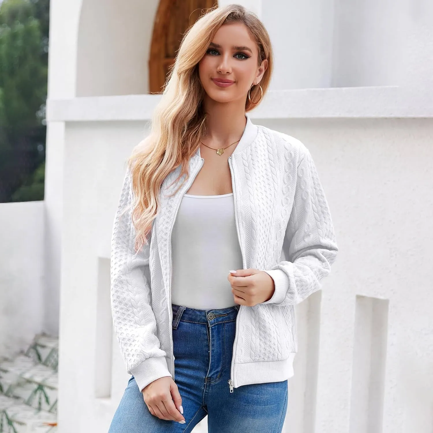 Zip Up Sweatshirts for Women Casual Outfits Cardigan Outerwear Trendy Winter Jackets Coat