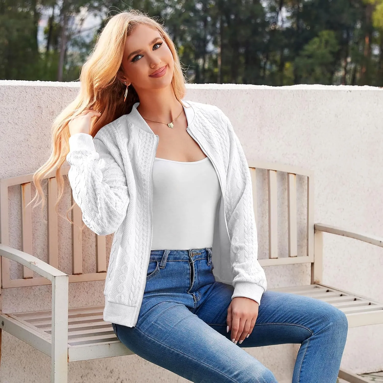 Zip Up Sweatshirts for Women Casual Outfits Cardigan Outerwear Trendy Winter Jackets Coat
