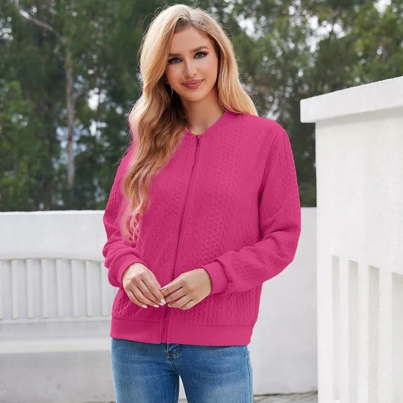 Zip Up Sweatshirts for Women Casual Outfits Cardigan Outerwear Trendy Winter Jackets Coat